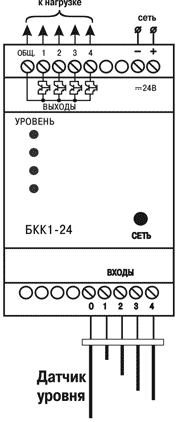 Схема подключения блока согласования БКК1-24